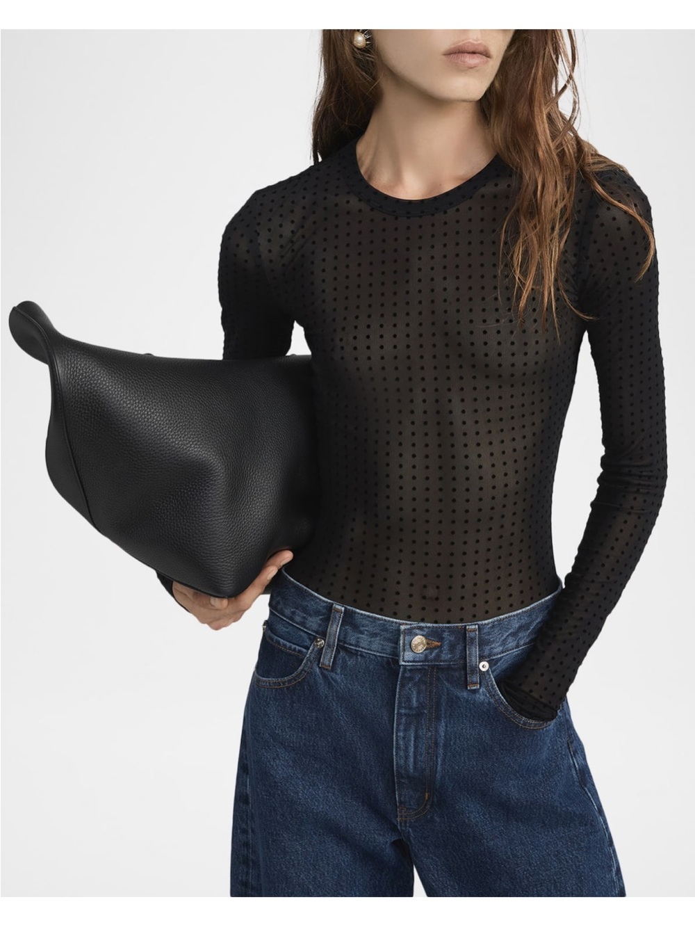 Frame polka dot mesh shirt